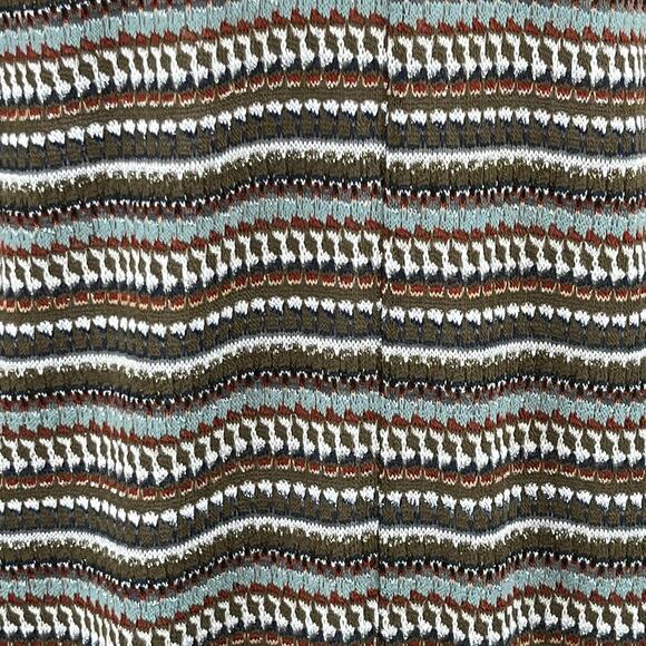 Bobeau Olive Green Multi Striped Knit Open Duster Cardigan Sweater Small NWOT - Picture 9 of 13